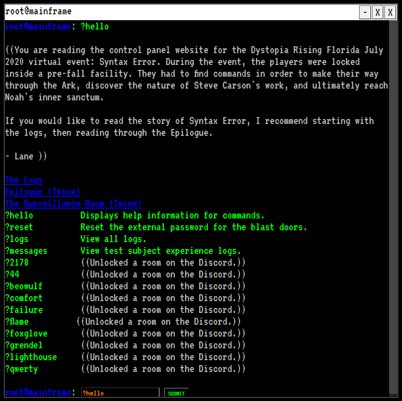 syntax error